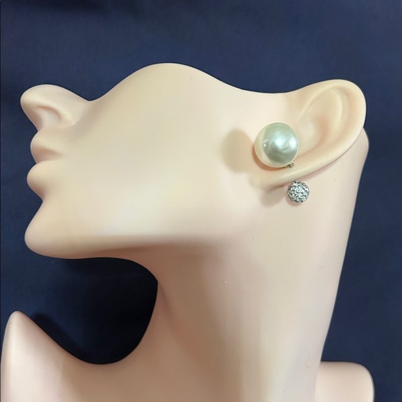 Ricki's Jewelry - Faux pearl and rhinestone Stud Earrings